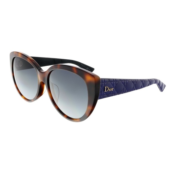Dior DIORLADY 1RF Havana Blue Cat-eye Sunglasses